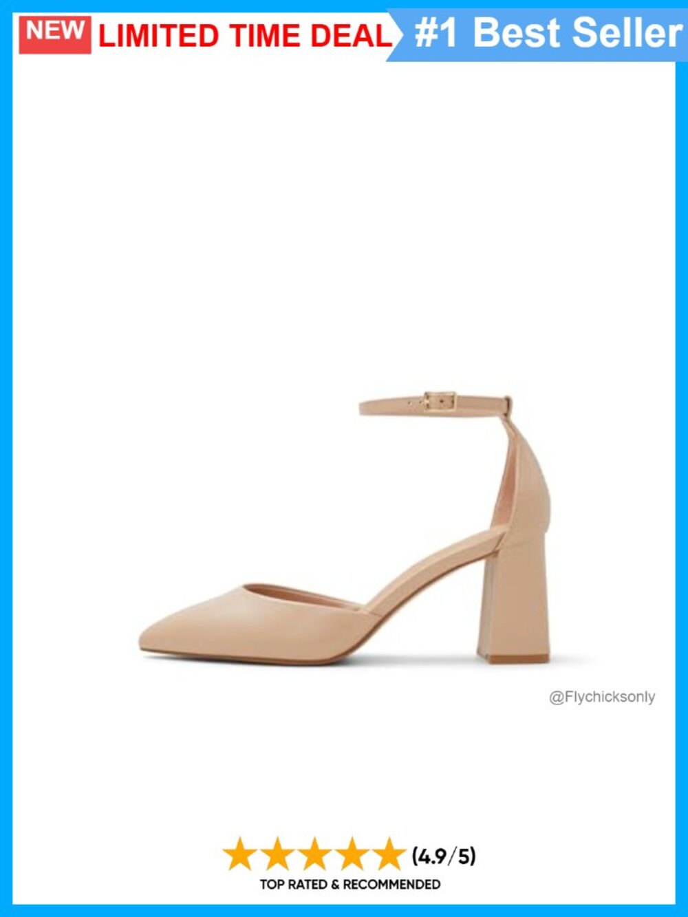 Aldo Jan Ankle-Strap Block Heeled Pump Leather Pointed Toe Formal